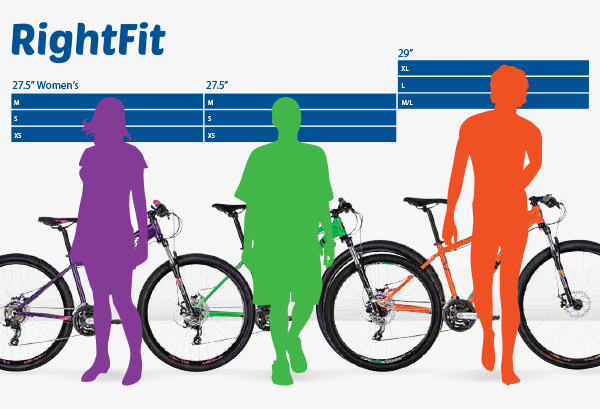 women's mountain bike frame size chart